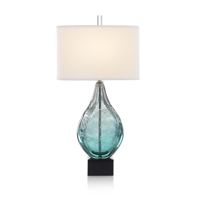 Light Azure Art Glass Table Lamp, John Richard Table Lamp, Brooklyn, New York, Furniture y ABD