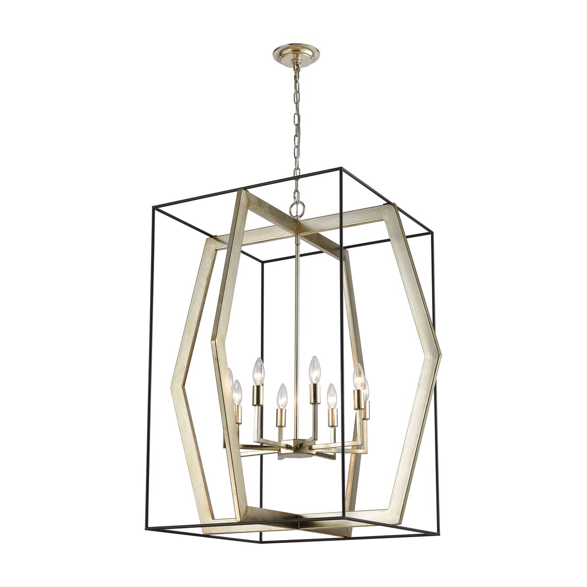 Modern Mixed Geometries 8-Light Chandelier for Dining Room ELK Lighting Brooklyn,New York