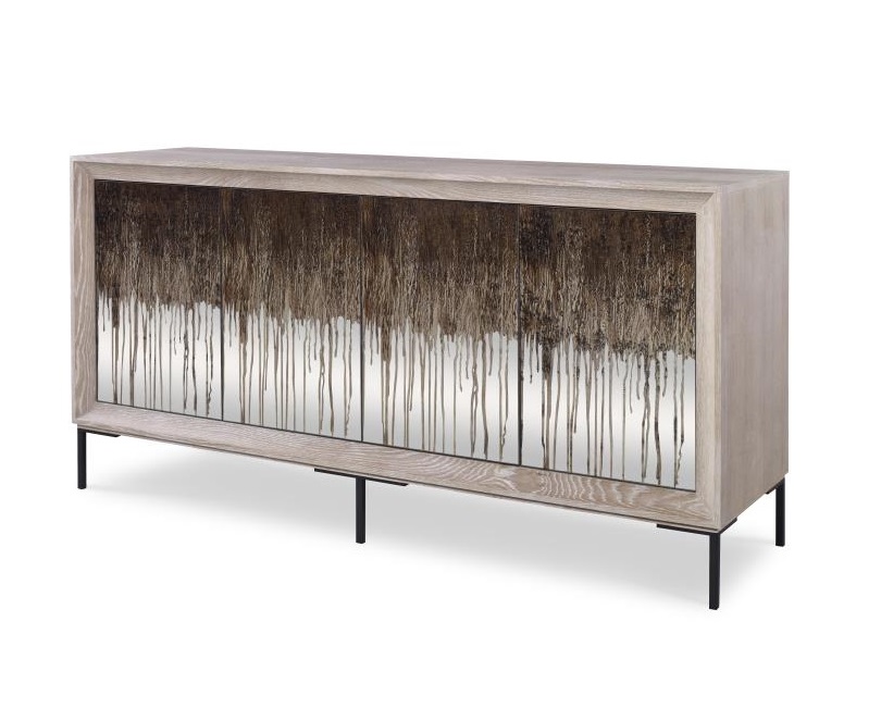 Century Furniture Four Door Glass Front Low Credenza for sale online Brooklyn, New York