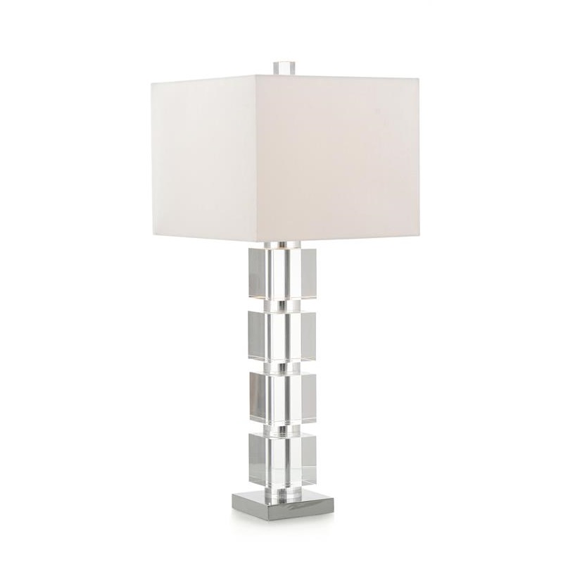 Crystal Block Stacked Table Lamp, John Richard Table Lamp, Brooklyn, New York, Furniture y ABD 