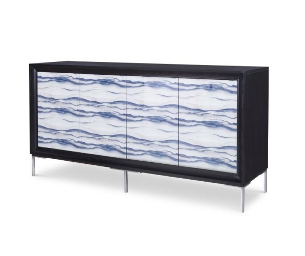 Century Furniture Four Door Glass Front Tall Credenza for sale online Brooklyn, New York