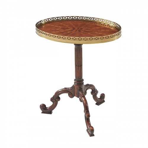 Radiating Parquetry Accent Table, Theodore Alexander Table, Brooklyn, New York, Furniture by ABD